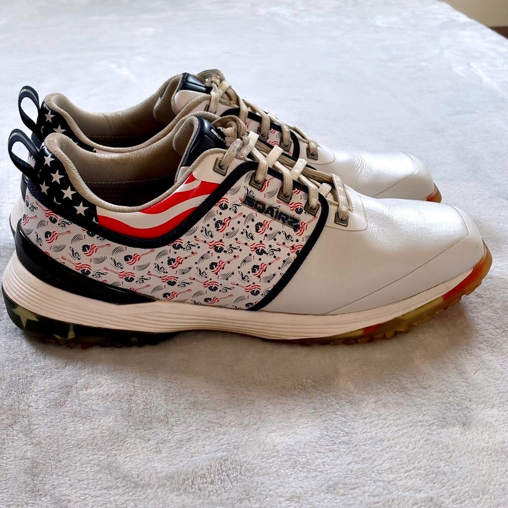 SQAIRZ The Patriot Limited Edition Golf Shoes Men's 10.5‎ USA Spiked Waterproof